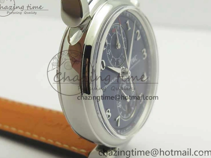MIROTIME 0501 Breathable Da Vinci IW393402 SS ZF 1:1 Best Edition Blue Dial On Black Leather Strap A 7211